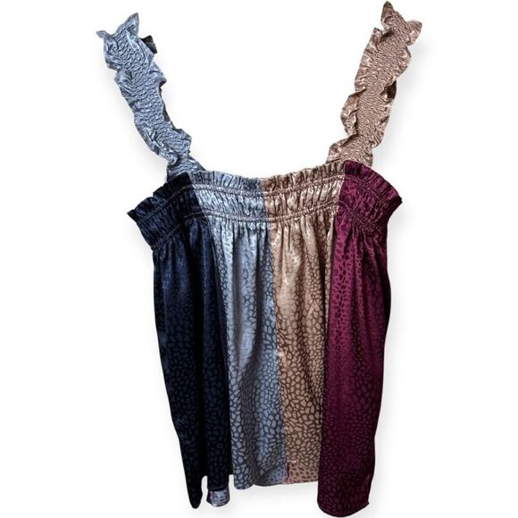 Anthropologie Entro Tank Top Patchwork Ruffle - Picture 3 of 6